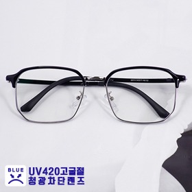 [Nologo no.NB-2201]사각 복고 하금테 안경 UV420 자외선 블루라이트 차단 고굴절 청광안경하루홀릭,남자,여자,수제안경,메탈안경,티타늄안경테,패션안경