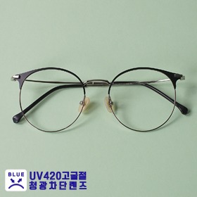 [Titan no.TBL-6009]라운드형 티타늄 하금테  UV420 자외선 블루라이트 차단 고굴절 청광렌즈하루홀릭,남자,여자,수제안경,메탈안경,티타늄안경테,패션안경