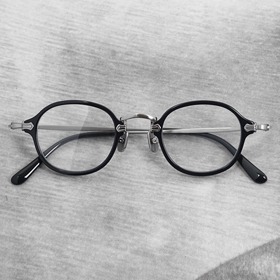 [Loid no.KA-7381]빈티지 라운드형 티타늄소재 뿔테 콤비 수제안경테하루홀릭,남자,여자,수제안경,메탈안경,티타늄안경테,패션안경