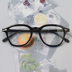 [Optil no.P-3542]사각라운드형 빈티지 연예인 패션 뿔테안경보급형 자외선 블루라이트 차단 렌즈하루홀릭,남자,여자,수제안경,메탈안경,티타늄안경테,패션안경