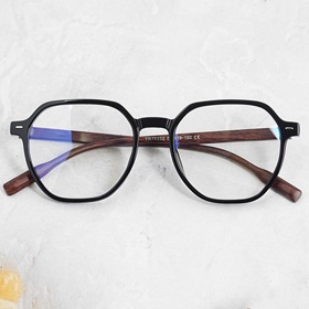 [TR no.BU-2325]오버사이즈 우드느낌 다각형 가벼운 TR 뿔테안경보급형 자외선 블루라이트 차단 렌즈하루홀릭,남자,여자,수제안경,메탈안경,티타늄안경테,패션안경