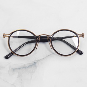 [TR no.BU-3202]복고 빈티지 메탈 콤비 동그란 레트로 패션안경보급형 자외선 블루라이트 차단 렌즈하루홀릭,남자,여자,수제안경,메탈안경,티타늄안경테,패션안경