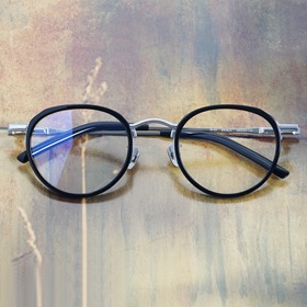 [Loid no.GM-43]원형 라운드 뿔테콤비 티타늄소재 수제안경하루홀릭,남자,여자,수제안경,메탈안경,티타늄안경테,패션안경