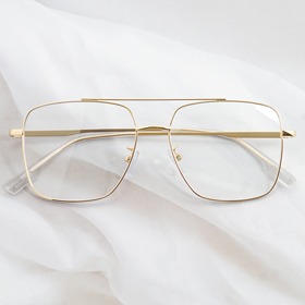 [Metal no.B-5556]투브릿지 사각 메탈 보잉안경테보급형 자외선 블루라이트 차단 렌즈하루홀릭,남자,여자,수제안경,메탈안경,티타늄안경테,패션안경