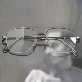 [Metal no.B-7283]사각 메탈 반무테 투브릿지 복고 보잉안경테보급형 자외선 블루라이트 차단 렌즈하루홀릭,남자,여자,수제안경,메탈안경,티타늄안경테,패션안경