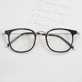 [Metal no.BU-807]메탈 콤비 사각 솔텍스 안경보급형 자외선 블루라이트 차단 렌즈하루홀릭,남자,여자,수제안경,메탈안경,티타늄안경테,패션안경