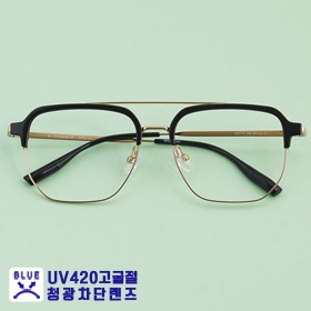 [Titan no.TBL-5016]오버사이즈 투브릿지 베타티타늄소재  하금테 레트로 보잉안경테UV420 자외선 블루라이트 차단 고굴절 청광렌즈하루홀릭,남자,여자,수제안경,메탈안경,티타늄안경테,패션안경