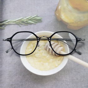 [Loid no.GA-408]레트로 빈티지 다각형 초경량 베타티타늄 콤비 수제안경테하루홀릭,남자,여자,수제안경,메탈안경,티타늄안경테,패션안경