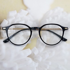 [Nologo no.NB-1987]동글란 베이직 원형 투명 패션 베타티타늄 콤비 뿔테안경하루홀릭,남자,여자,수제안경,메탈안경,티타늄안경테,패션안경