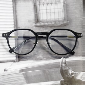 [TR no.BU-534]빈티지 원형 라운드 뿔테안경보급형 자외선 블루라이트 차단 렌즈하루홀릭,남자,여자,수제안경,메탈안경,티타늄안경테,패션안경