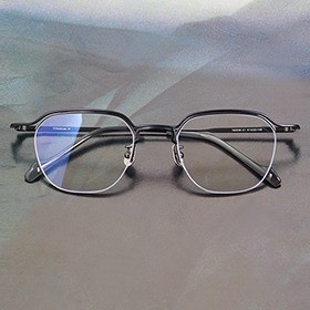 [High grade glasses no.PT-7309]빈티지 사각 라운드형 퓨어 티타늄 반무테 안경하루홀릭,남자,여자,수제안경,메탈안경,티타늄안경테,패션안경