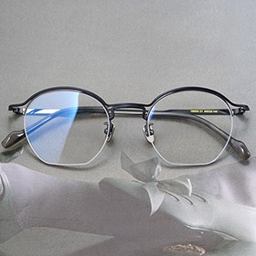 [High grade glasses no.PT-5309]남녀공용 원형 라운드 하프프레임 티티늄 소재 반무테안경하루홀릭,남자,여자,수제안경,메탈안경,티타늄안경테,패션안경